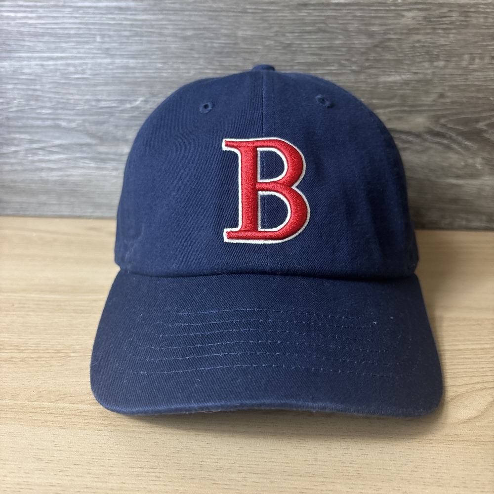 Boston Hat Cap Strap Back Navy Blue Red Baseball Mens Adjustable